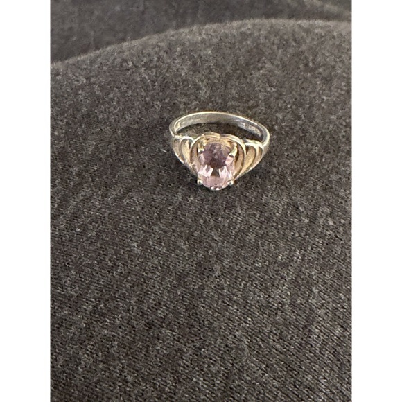 Vintage Sterling Silver Size 5 Amethyst Heart Ring #351 - Picture 7 of 7